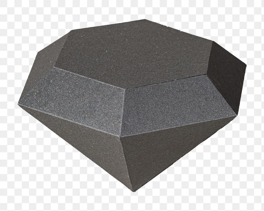 3D gray diamond  png, transparent background