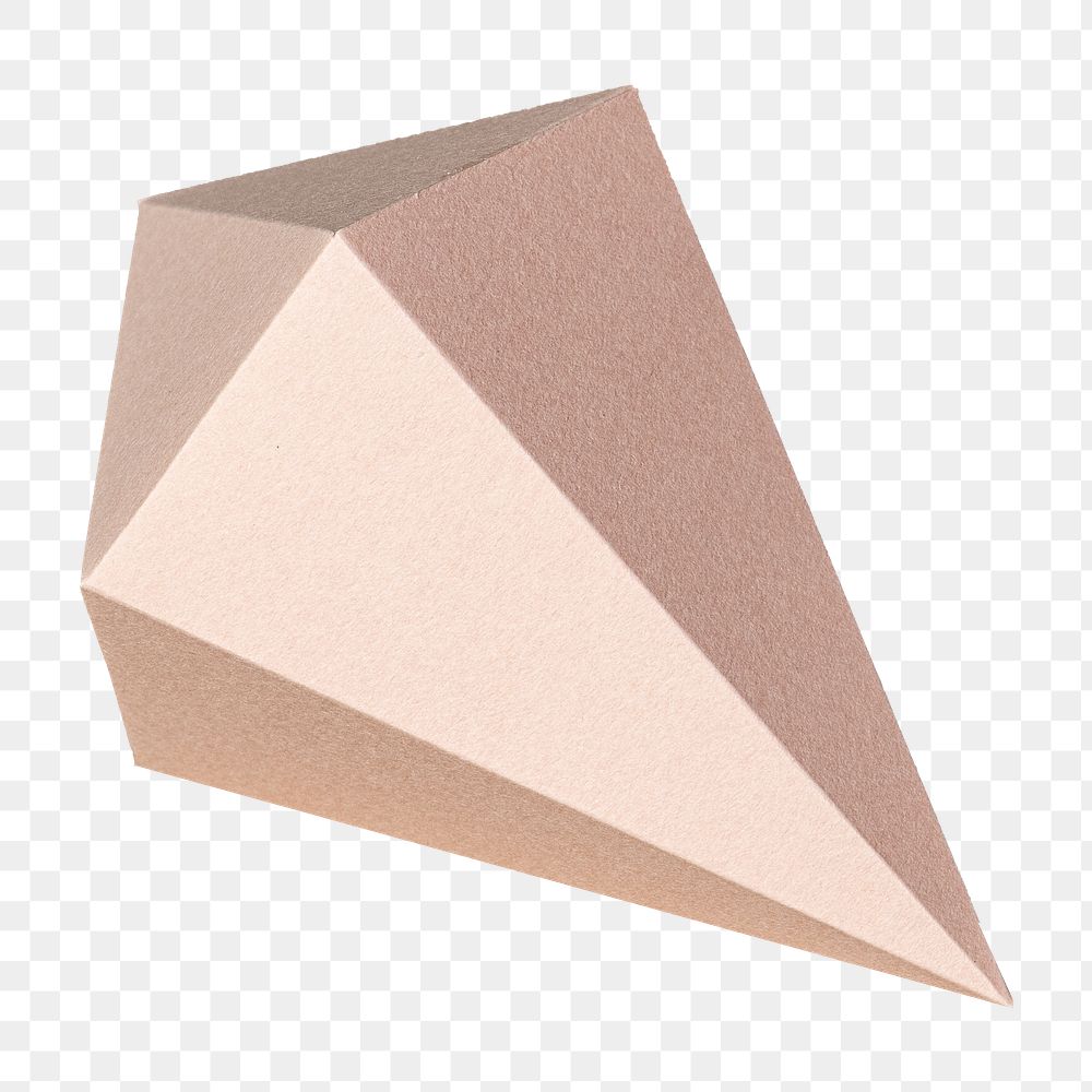 Png 3D pink asymmetric hexagonal bipyramid, transparent background