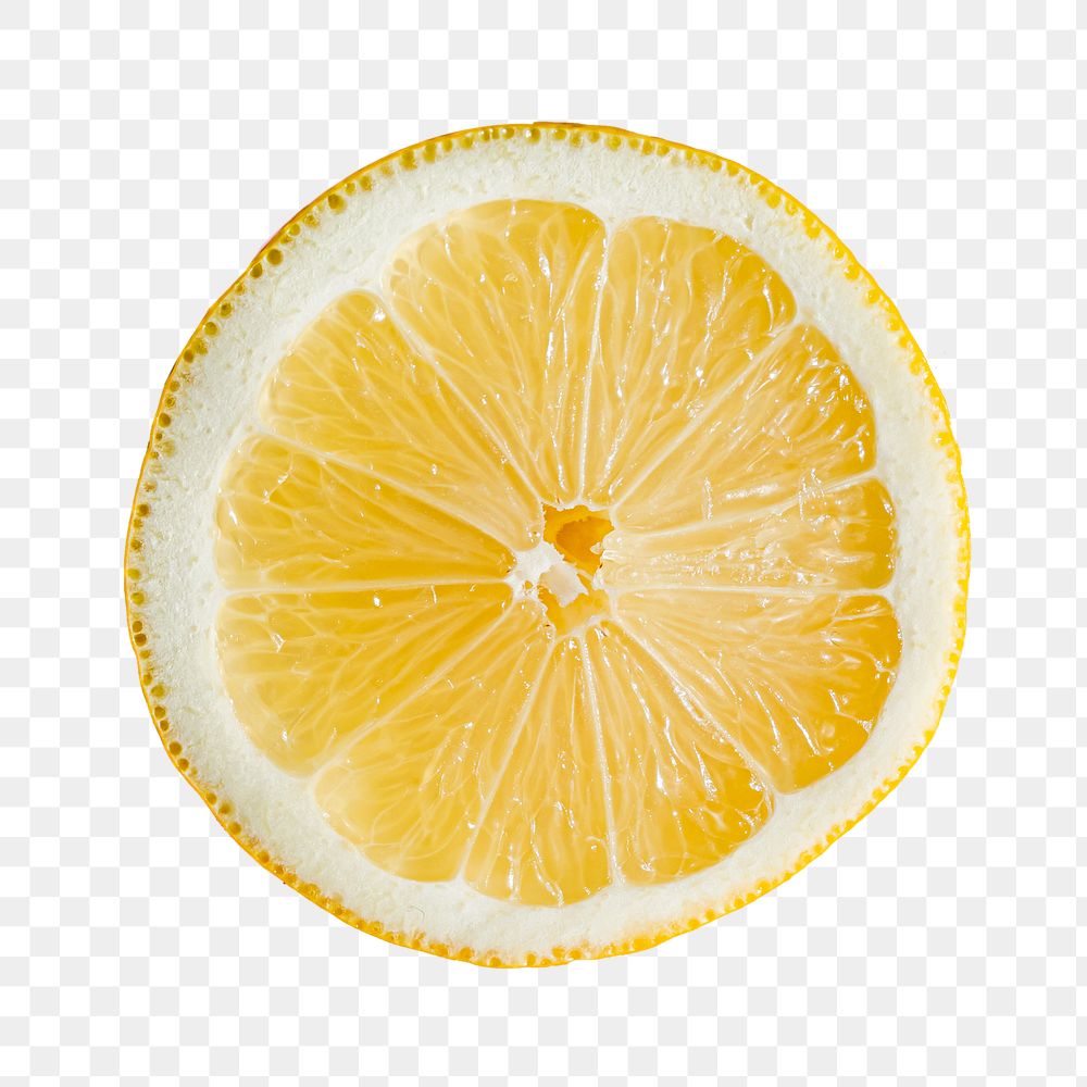 Lemon slice png sticker, transparent background