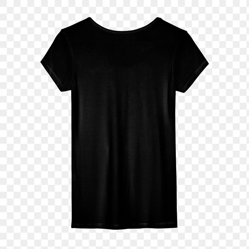 Black T-shirt png sticker, casual wear fashion, transparent background