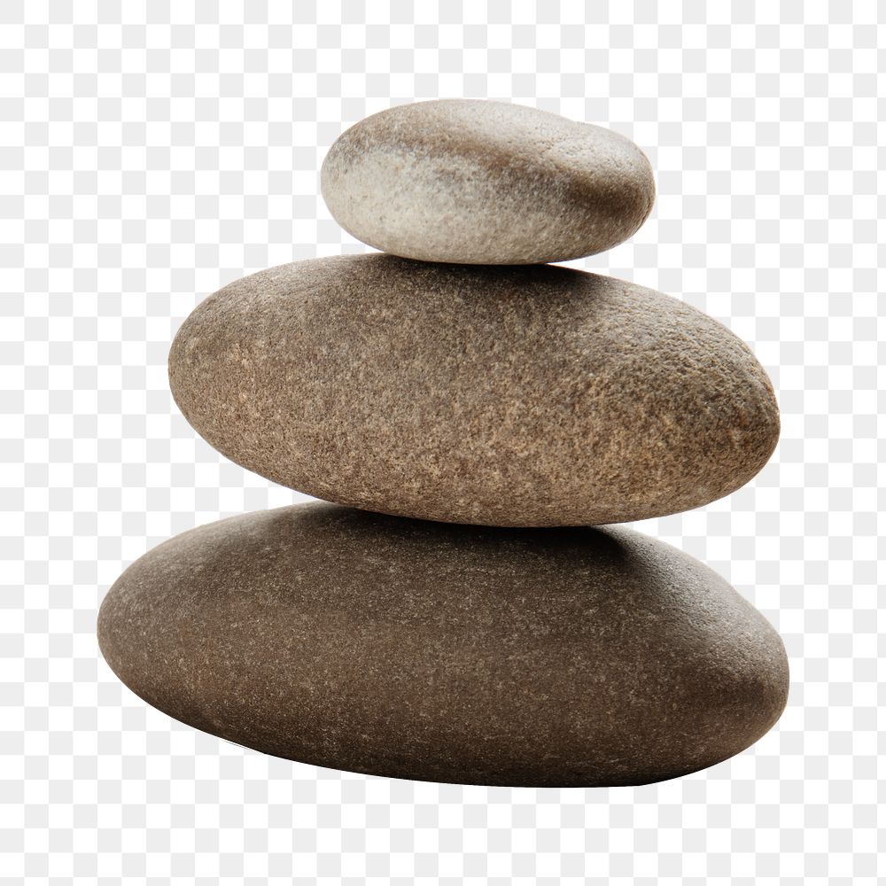 Stacked zen stones png, transparent background