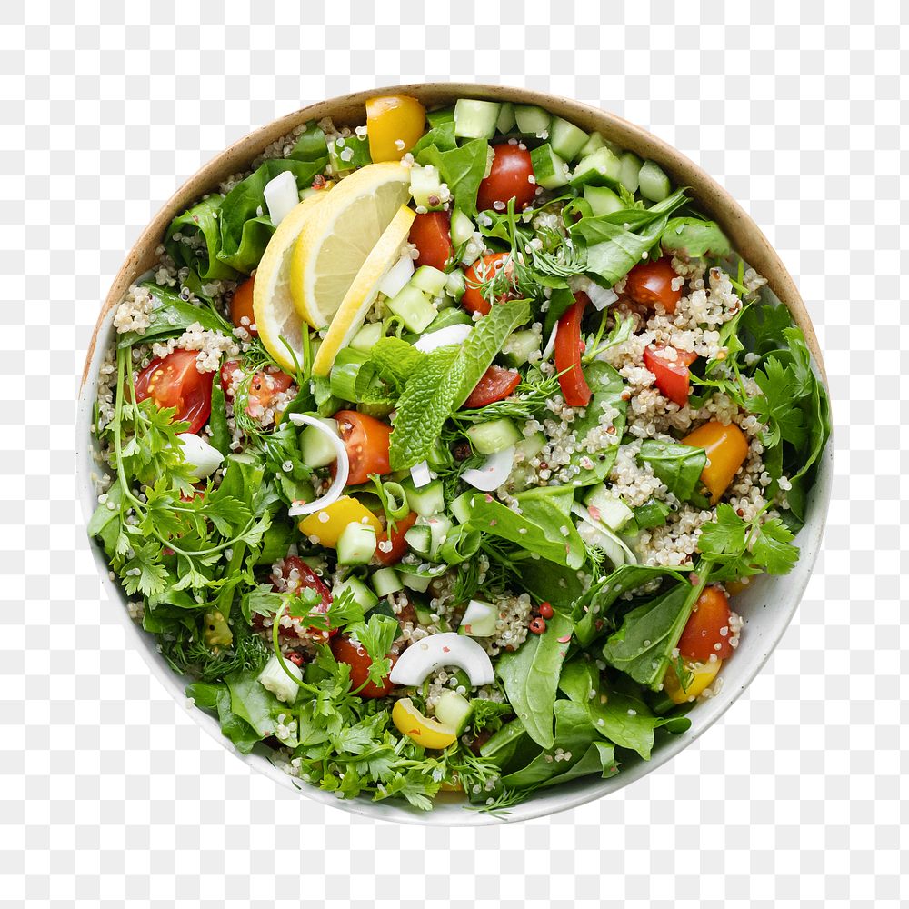 Veggie quinoa bowl png sticker, transparent background