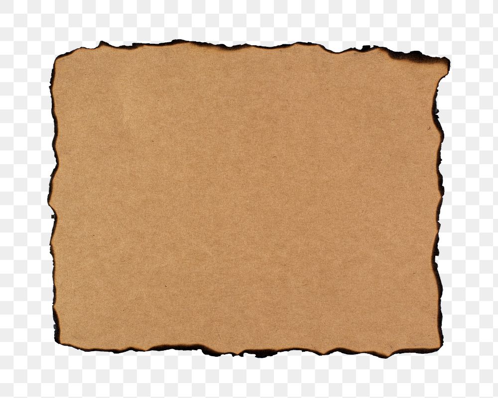 Burnt note paper png sticker, transparent background