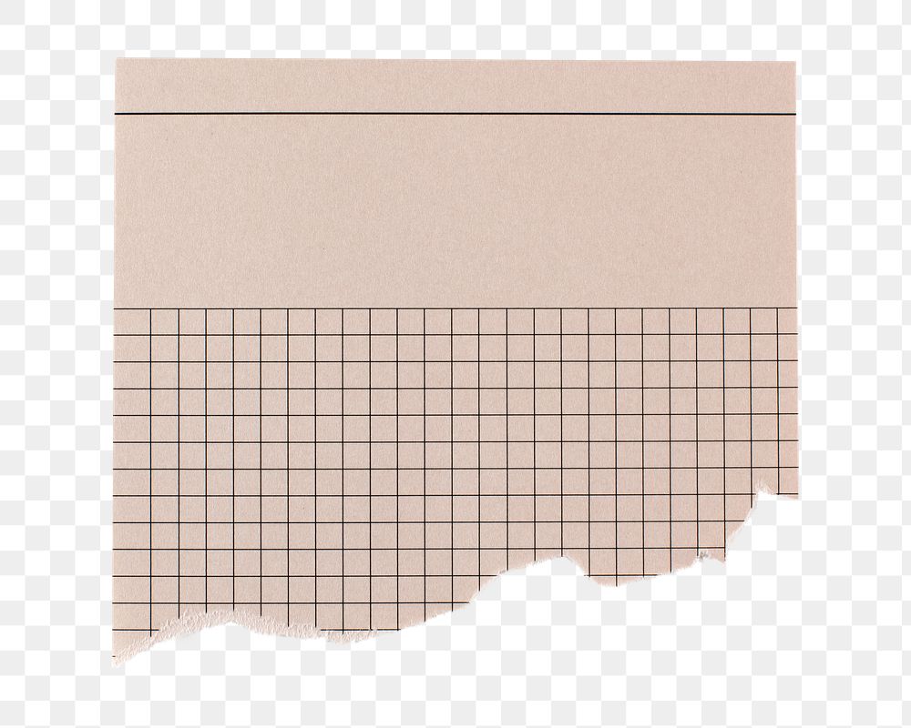 Ripped graph paper png sticker, transparent background
