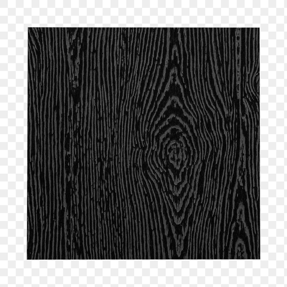 Black wood texture png sticker, transparent background