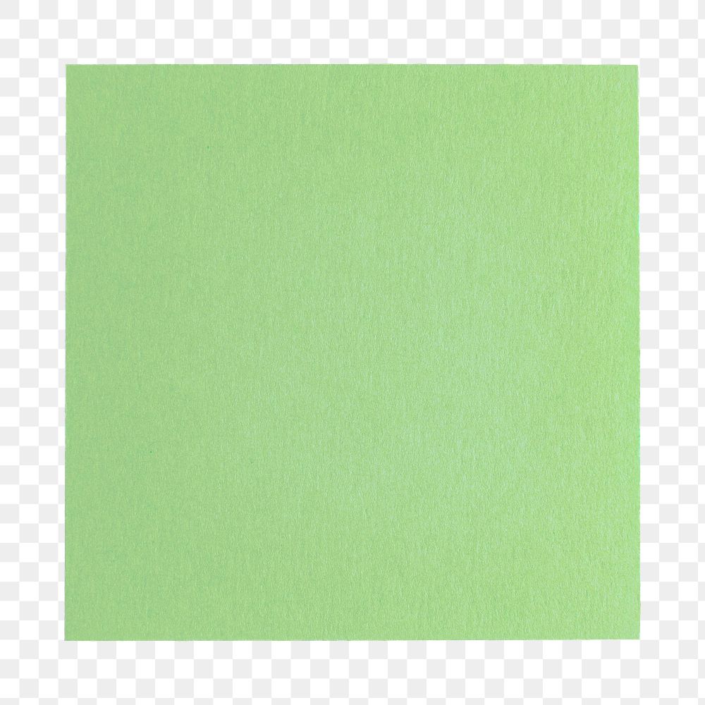 Green sticky note png sticker, transparent background