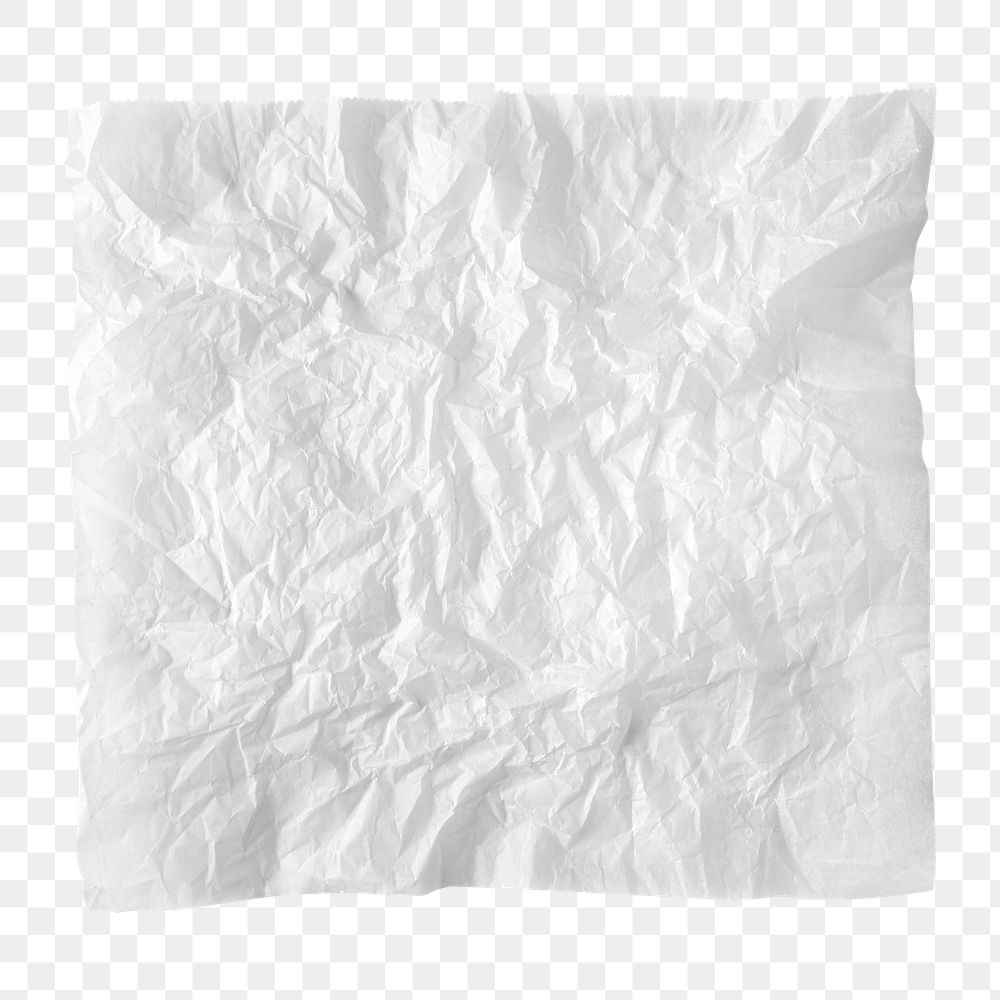 Crumpled paper png sticker, transparent background