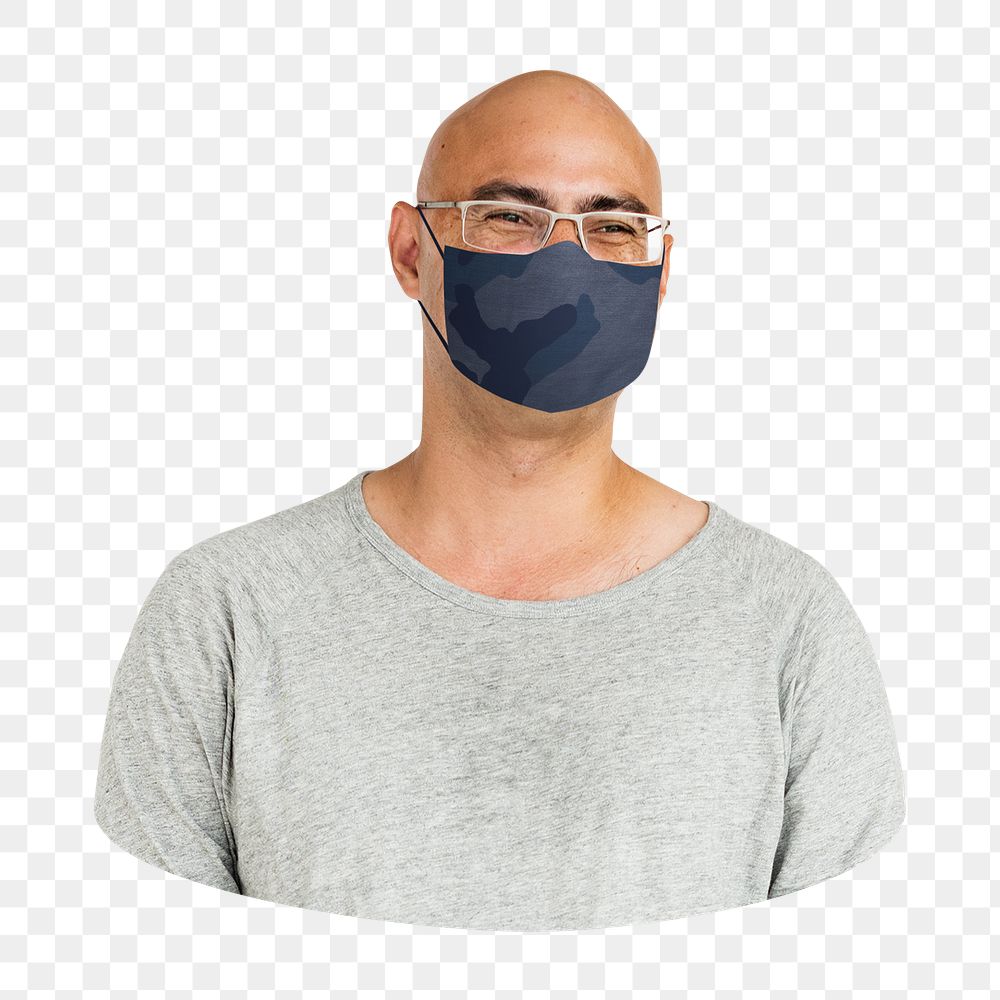 Man with mask png sticker, transparent background
