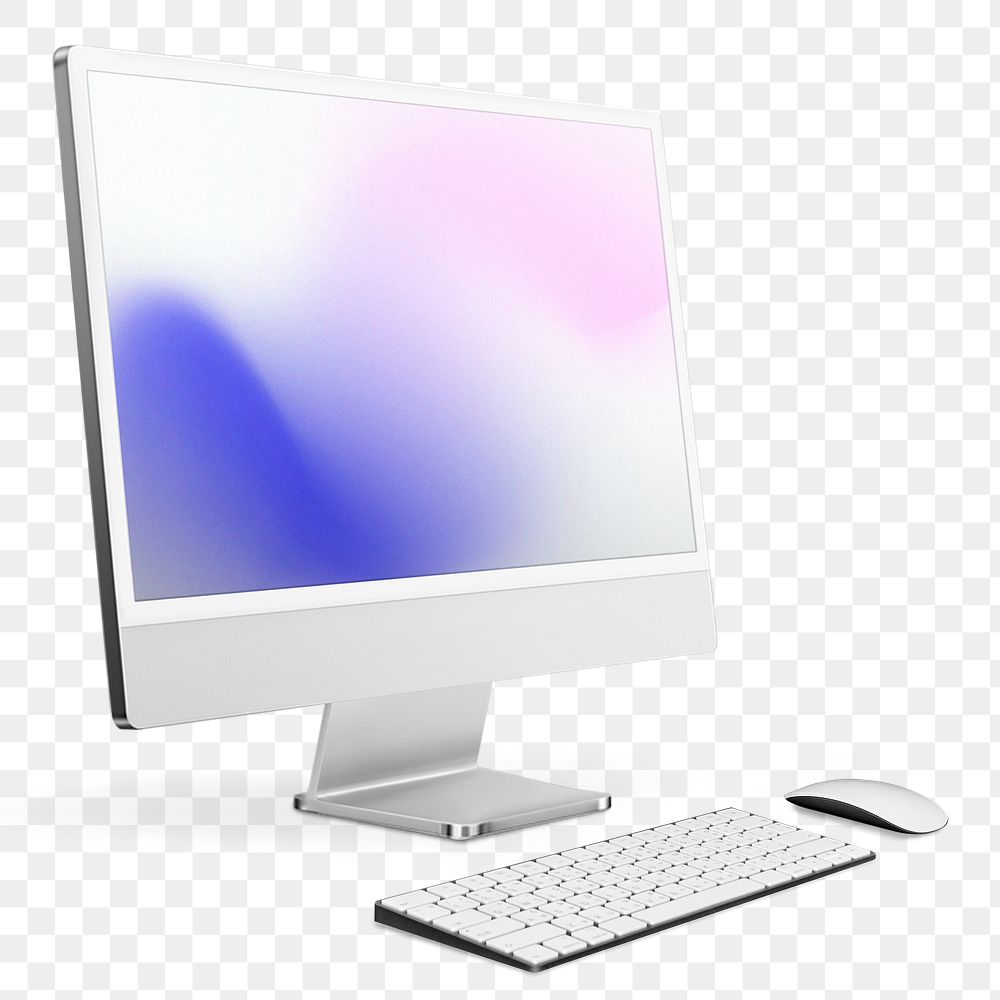 Personal computer png digital device sticker, transparent background