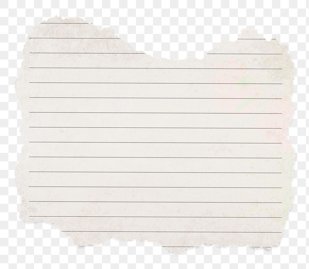 PNG ripped lined notepaper sticker, transparent background