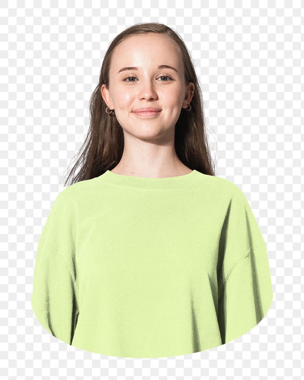 Girl png neon pullover sticker, transparent background