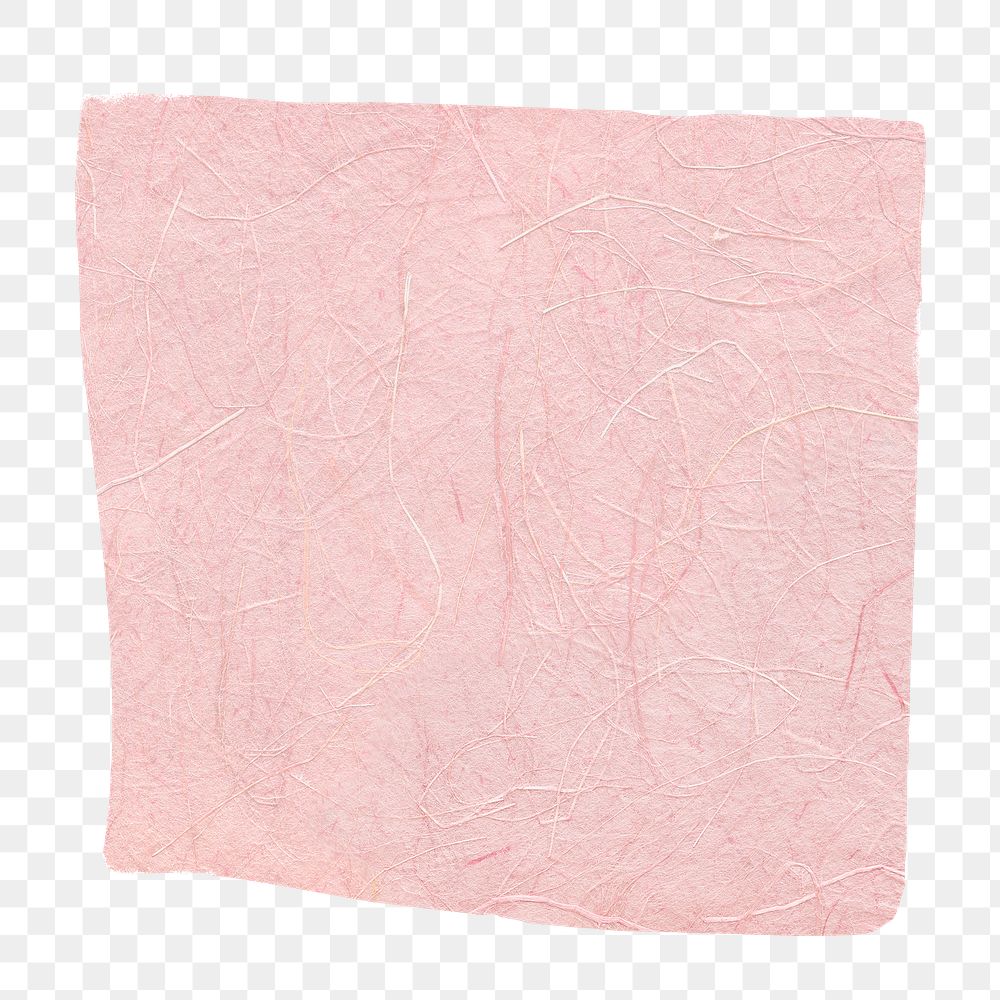 Pink paper square png badge, transparent background
