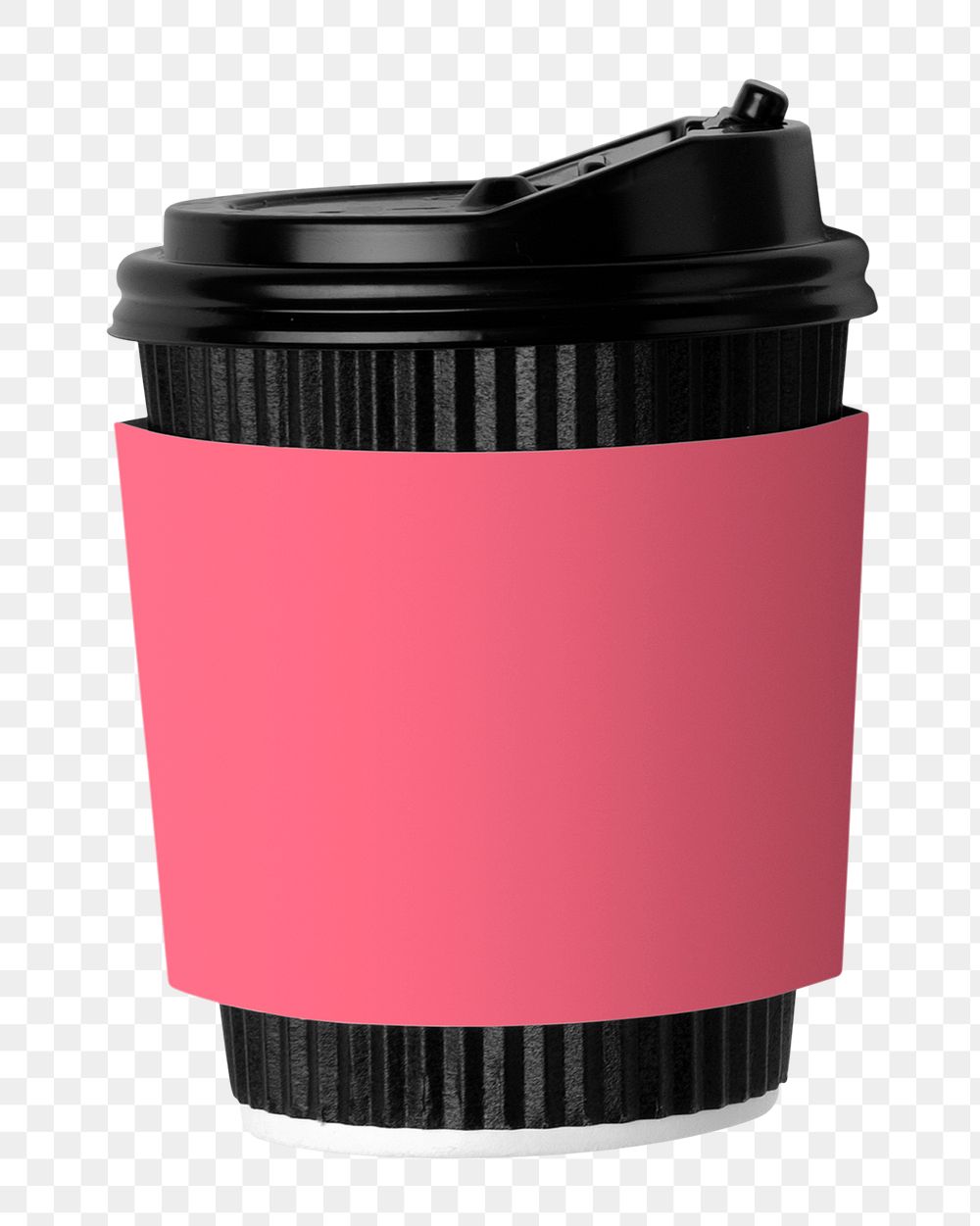 Pink coffee cup png sticker, transparent background