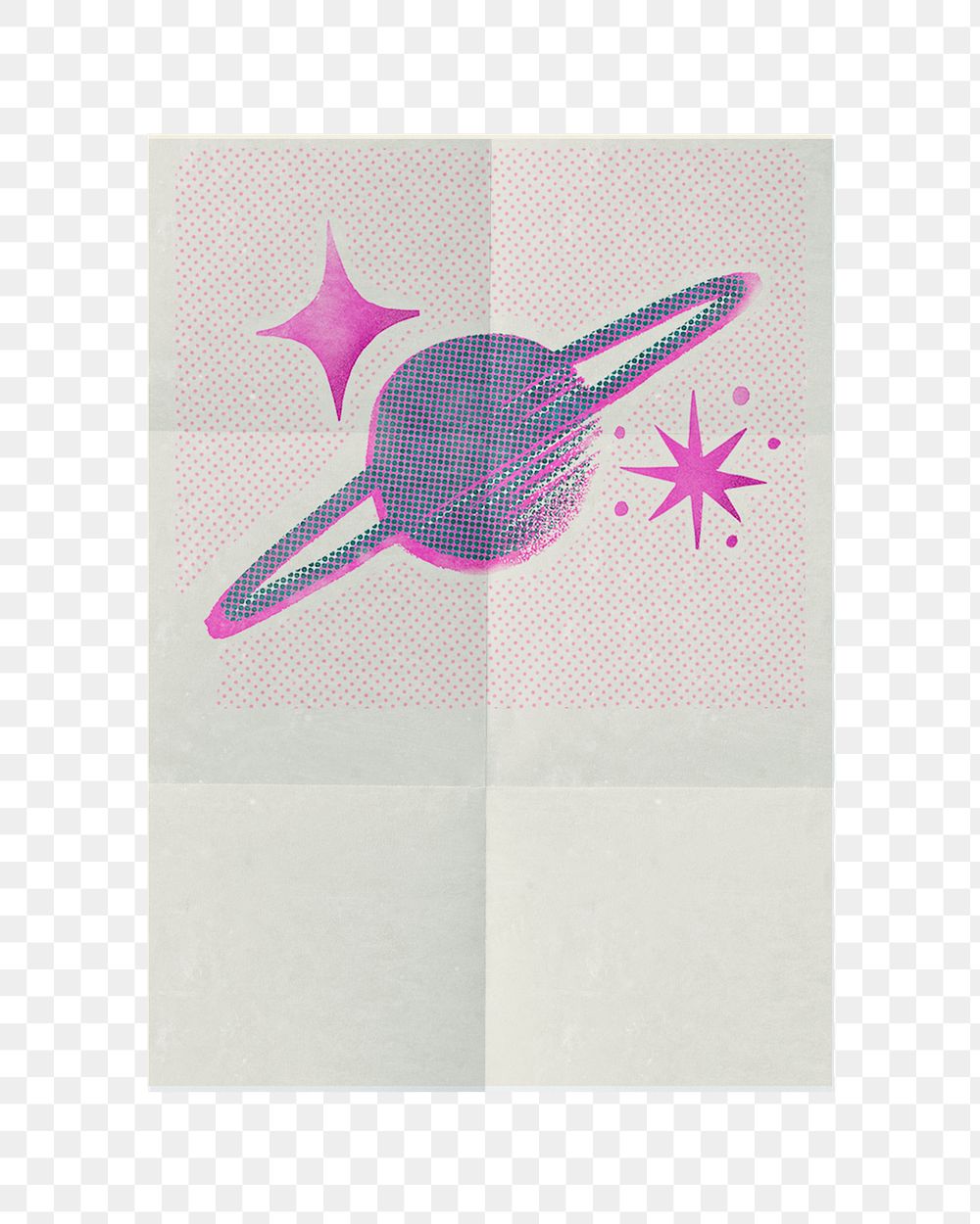 Saturn poster png sticker, transparent background