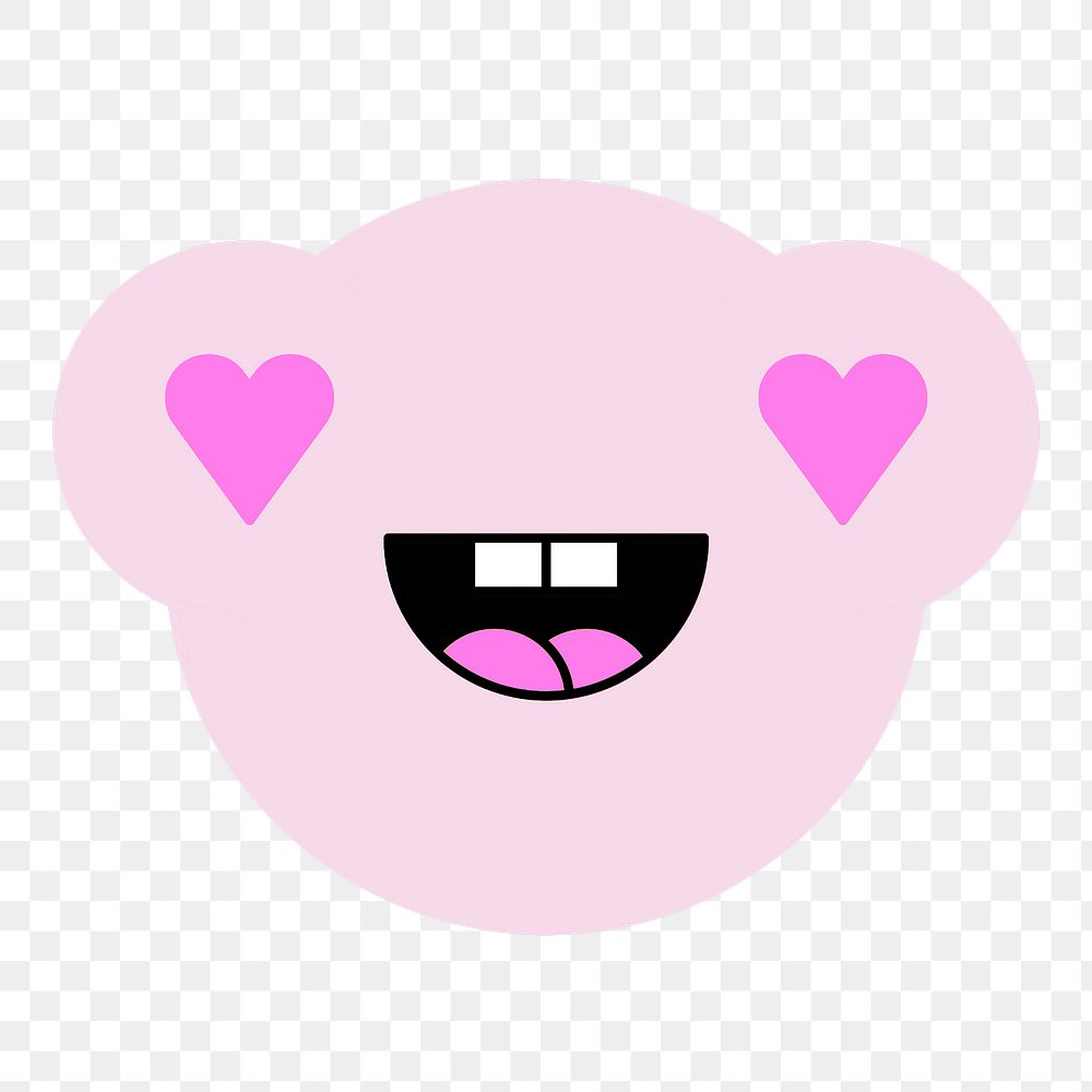 Heart-eyes monster png sticker, cartoon illustration, transparent background