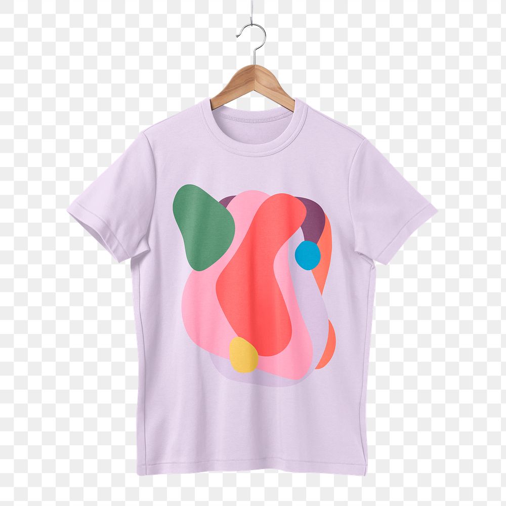 Colorful abstract t-shirt png, transparent background