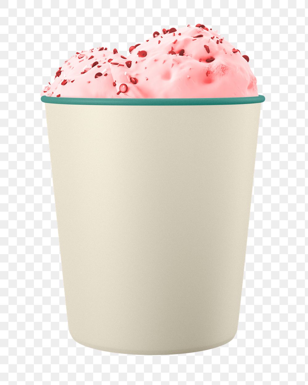Blank ice-cream container png sticker, transparent background