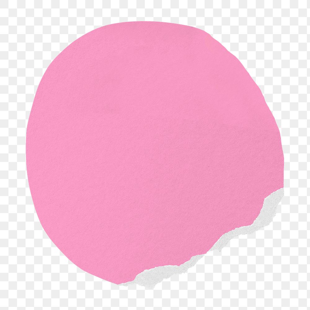 Pink paper shape png badge, transparent background