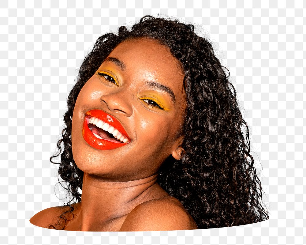 Red-lips woman png sticker, transparent background