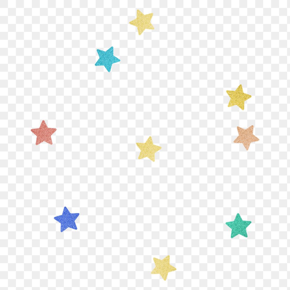 Cute colorful stars png sticker, transparent background
