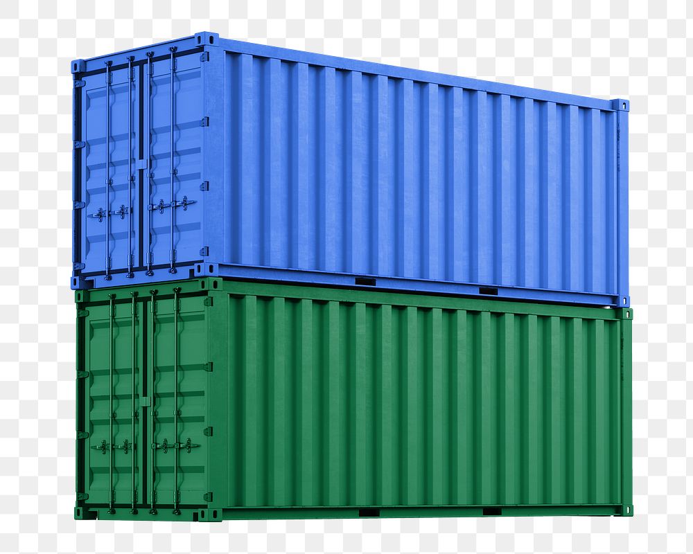 Shipping container png sticker, 3D cargo on transparent background