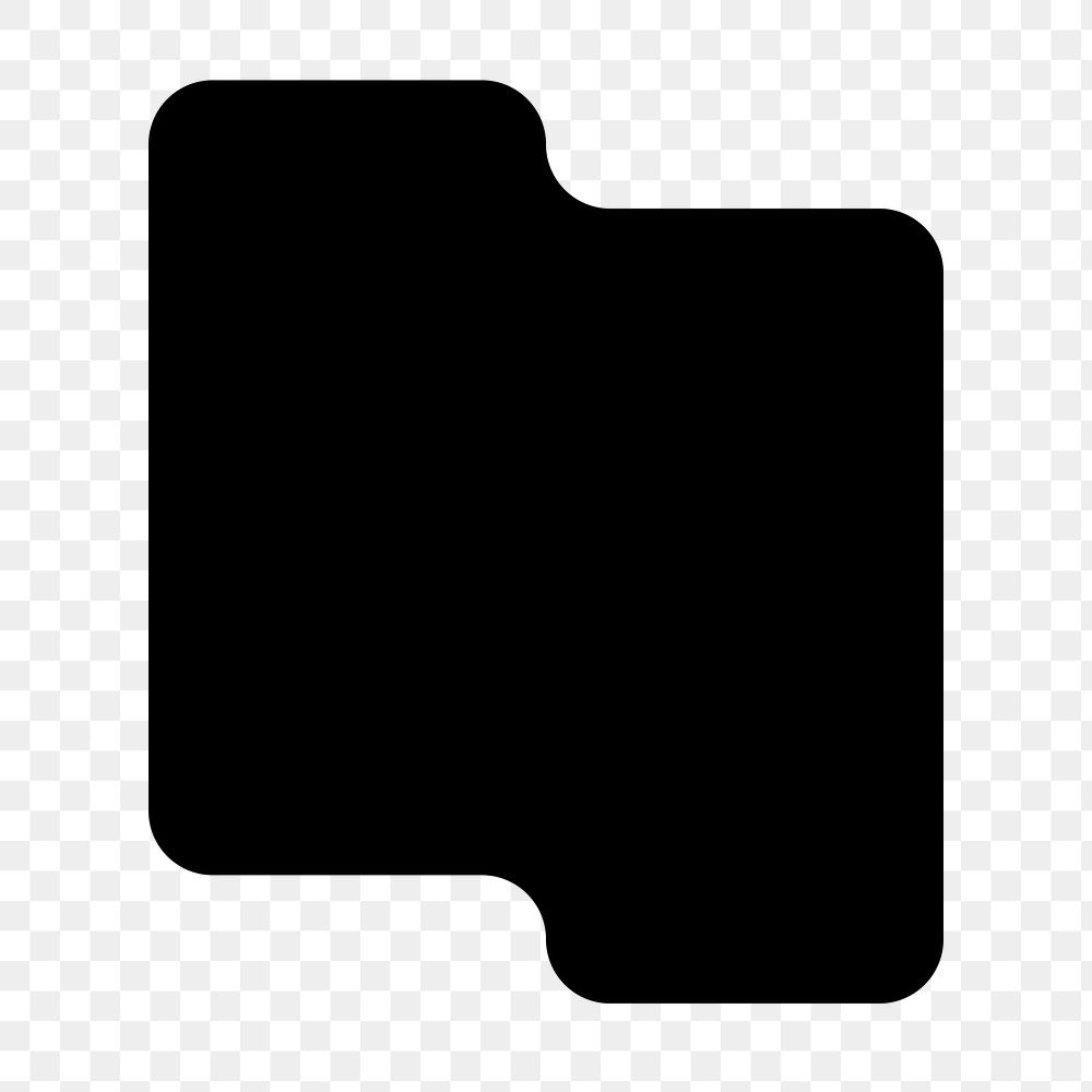 Black abstract shape png sticker, flat clip art, transparent background