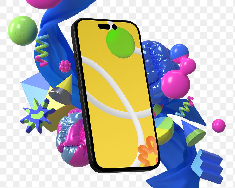 Abstract smartphone screen png sticker, digital device, transparent background