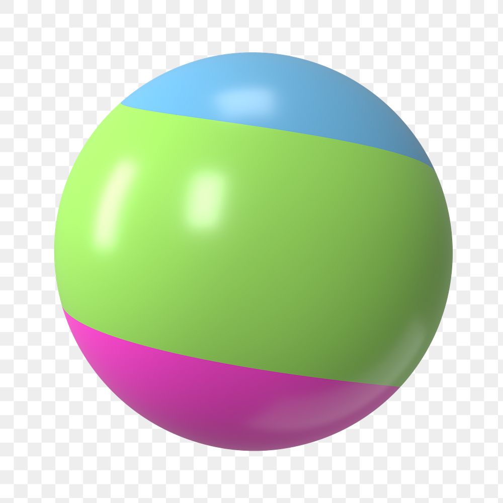 Colorful shiny ball png sticker, 3D rendering graphic, transparent background