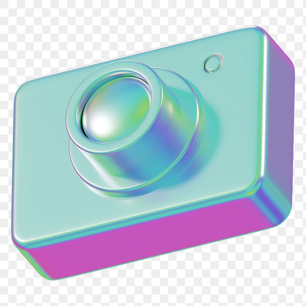 Metallic camera png 3D device, transparent background