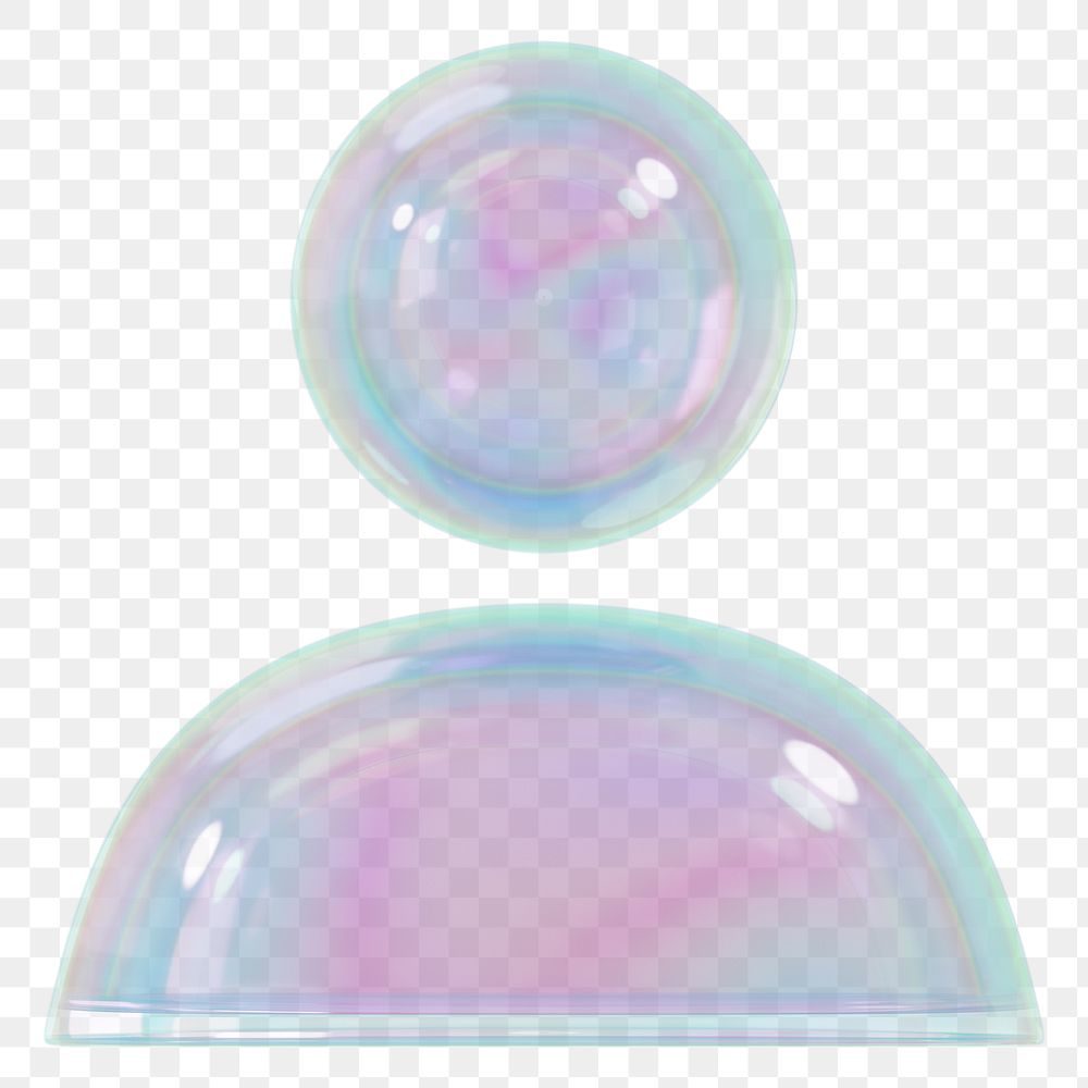 Holographic avatar png 3D user profile icon, transparent background