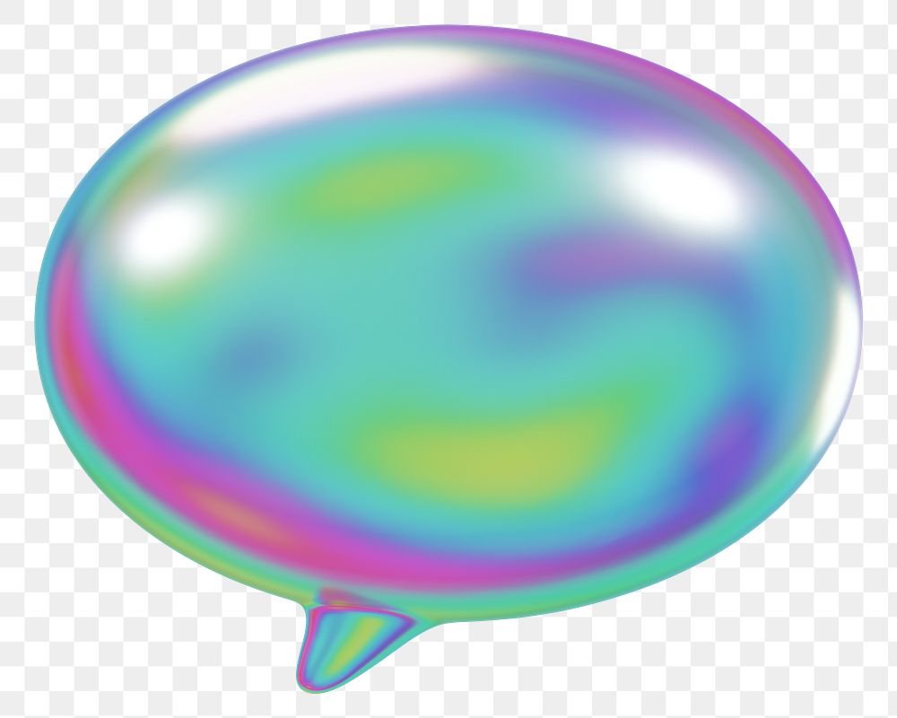 Metallic speech bubble png, transparent background