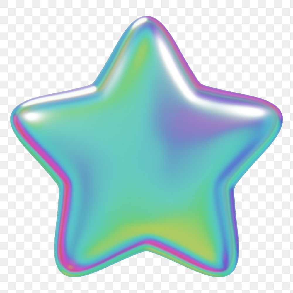 Metallic star png icon, transparent background