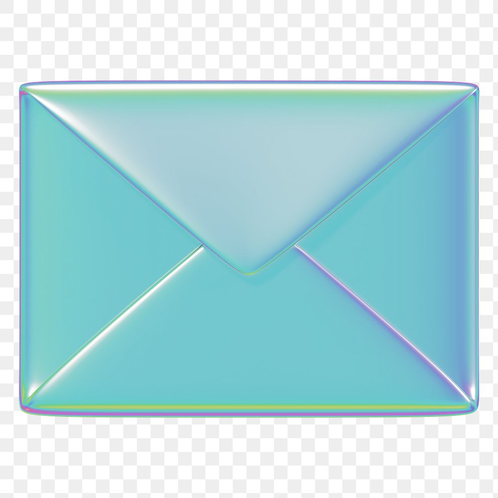 Metallic envelope png 3D message icon, transparent background
