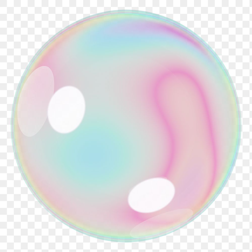 Holographic sphere png 3D ball shape, transparent background