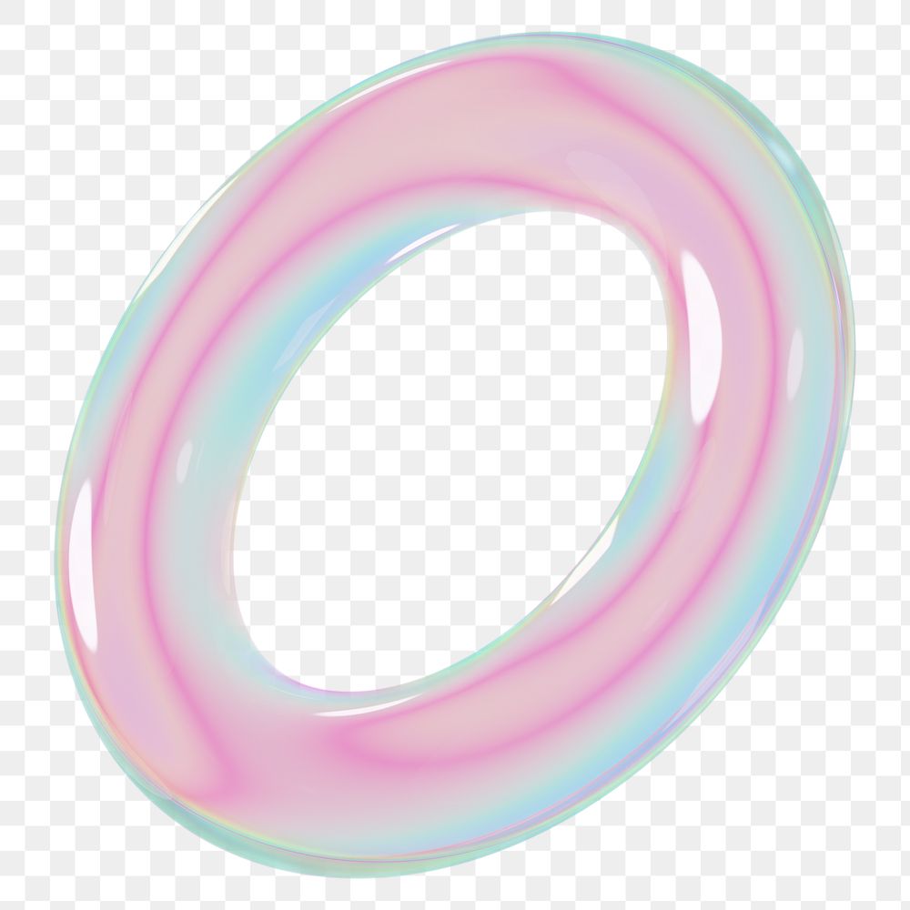 Holographic ring png 3D geometric shape, transparent background