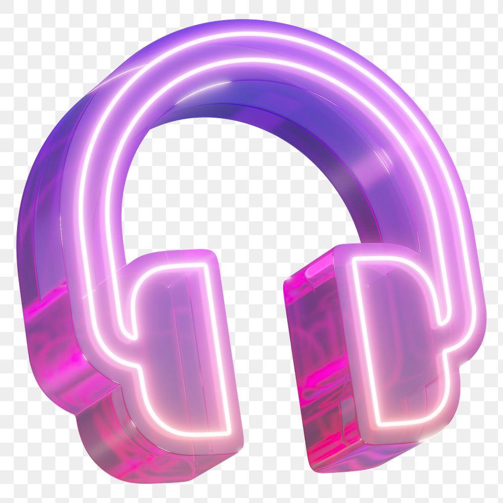 PNG gradient pink headphones, transparent background