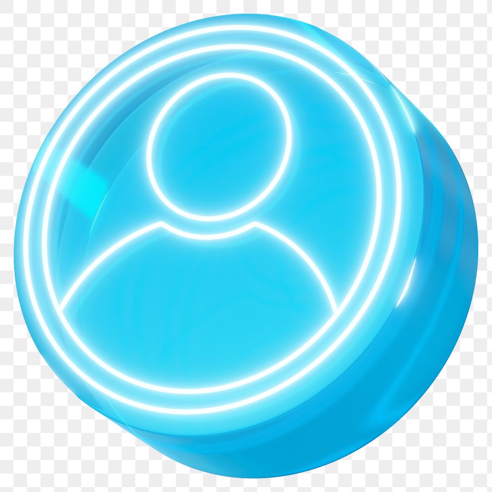 PNG 3D blue user profile icon, transparent background