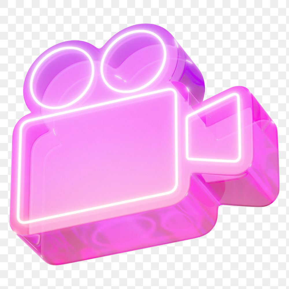 PNG gradient pink movie camera, transparent background