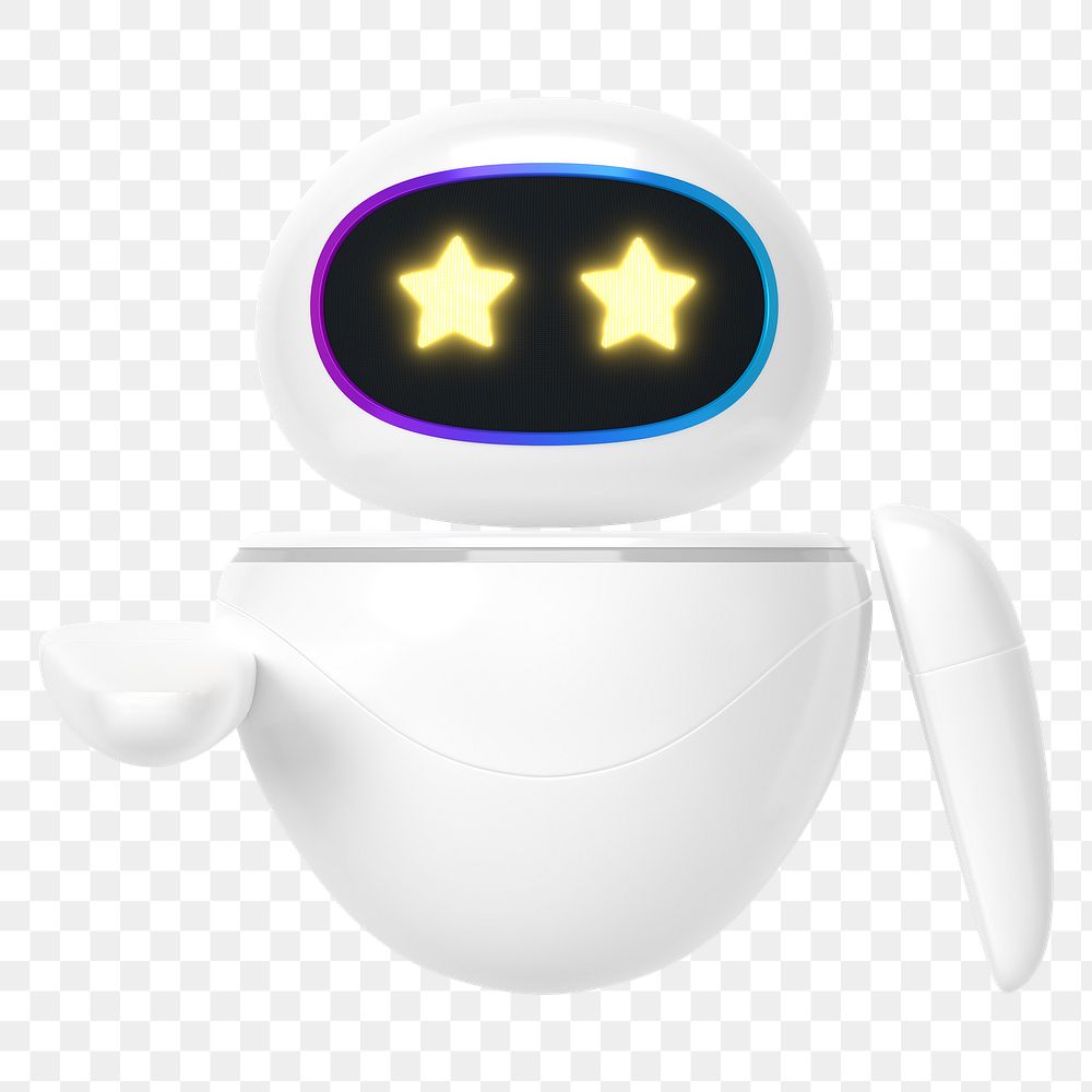 Star-eyes robot png innovative technology, transparent background