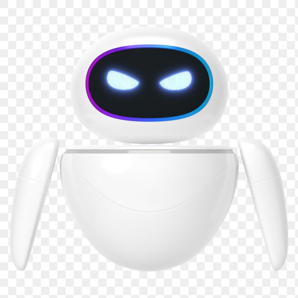 PNG 3D angry robot, transparent background