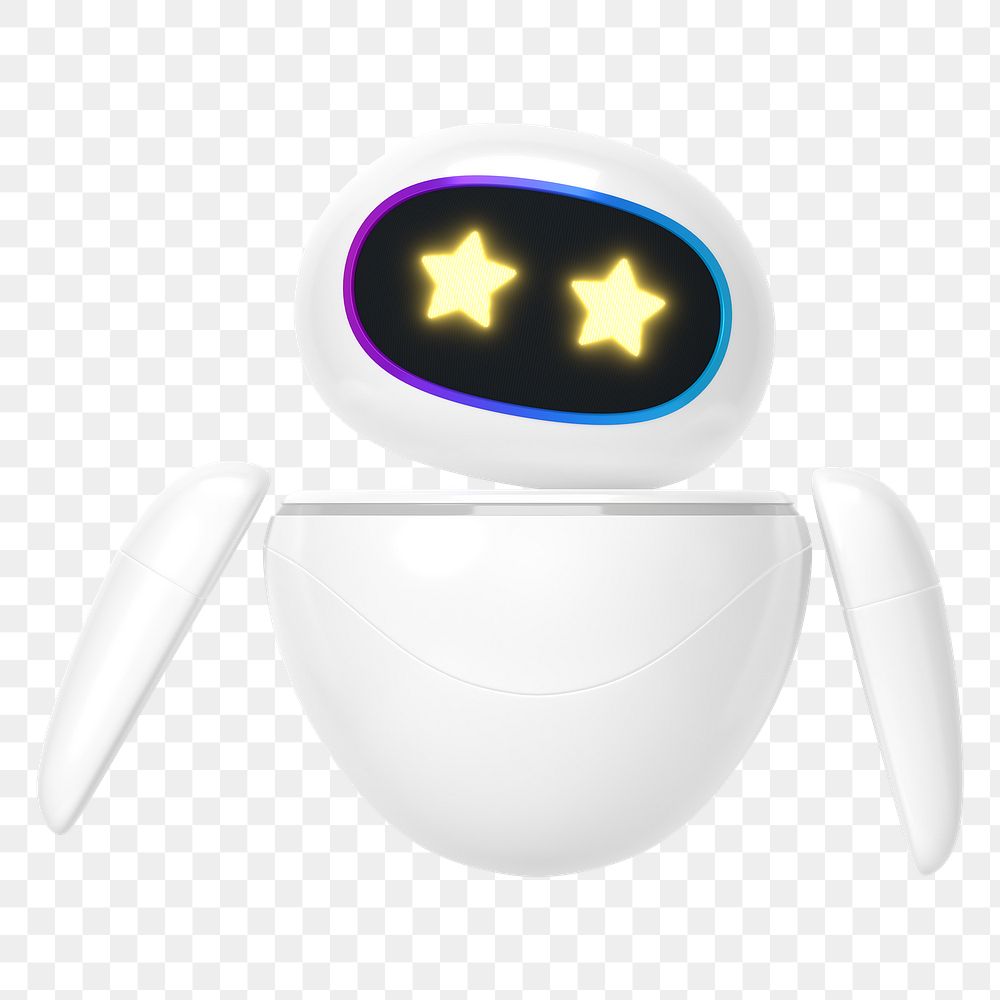 Star-eyes robot png innovative technology, transparent background