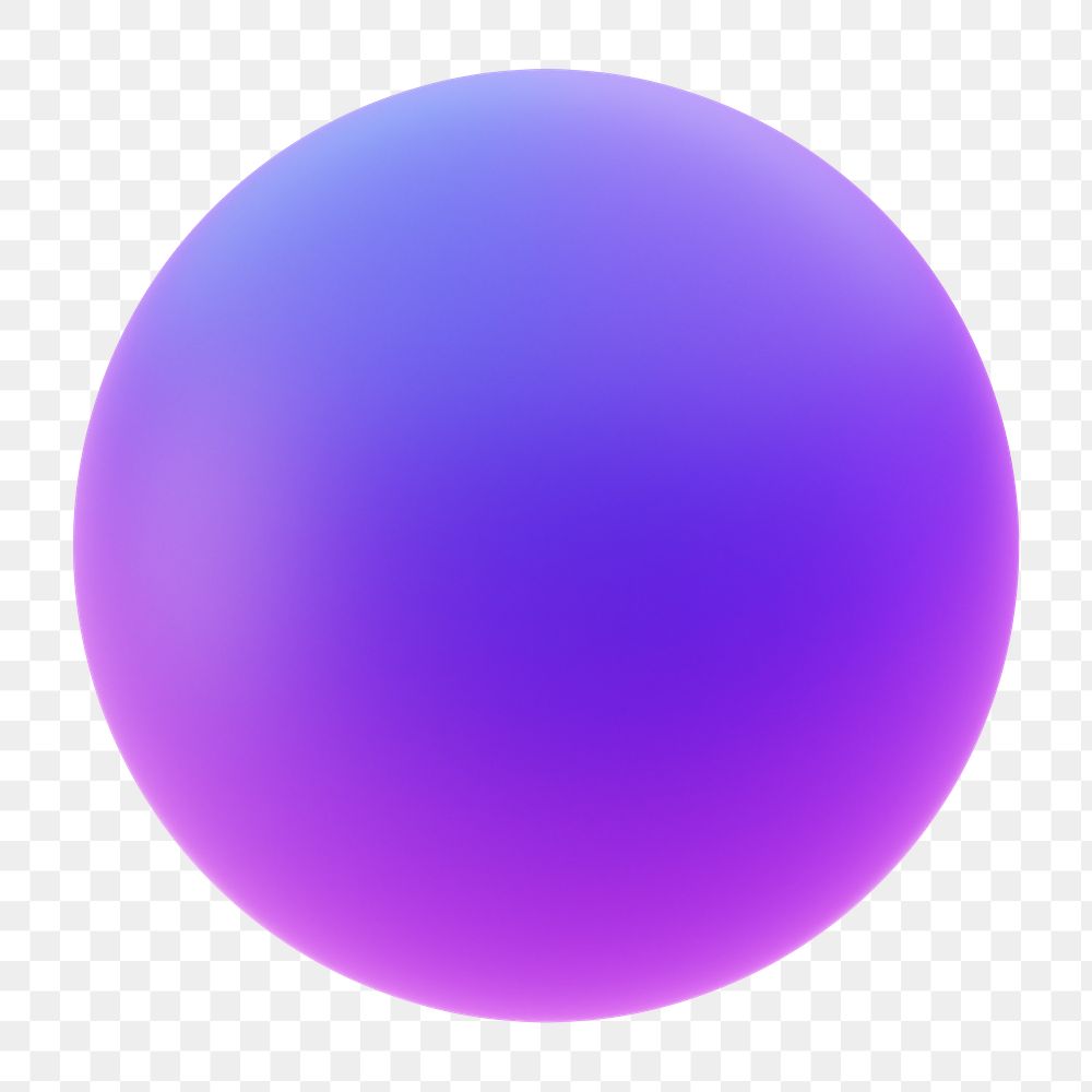 Purple ball png 3D geometric shape ,transparent background