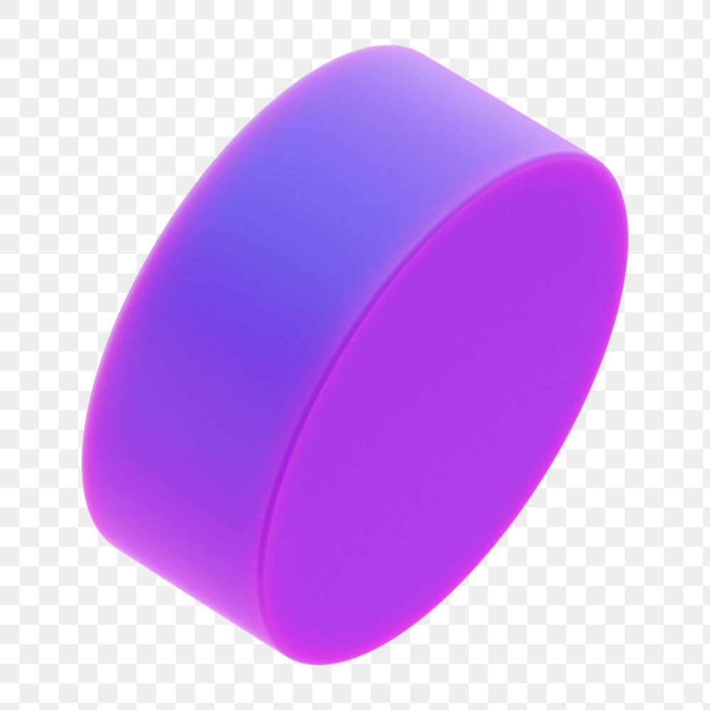 Purple cylinder png 3D geometric shape, transparent background