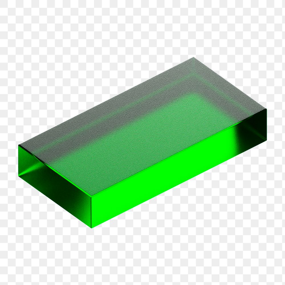 Green cuboid png 3D geometric shape, transparent background