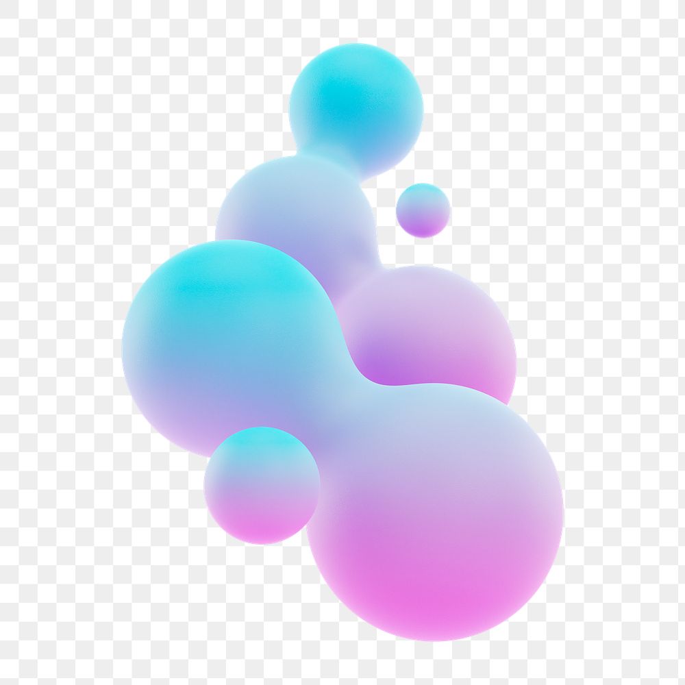 Liquid fluid png 3D gradient pink abstract shape, transparent background