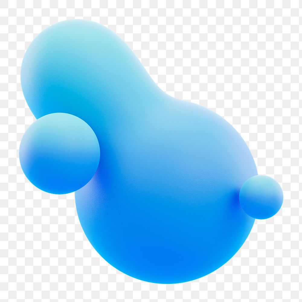 PNG 3D blue liquid fluid, transparent background