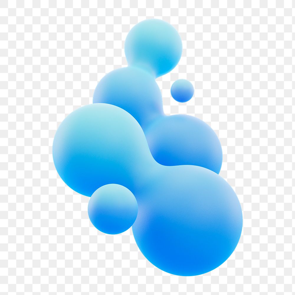 PNG 3D blue liquid fluid, transparent background