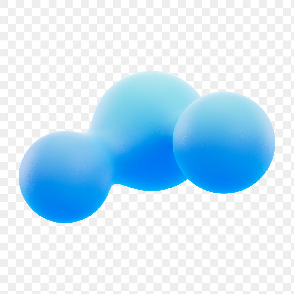 Liquid fluid png 3D blue abstract shape, transparent background