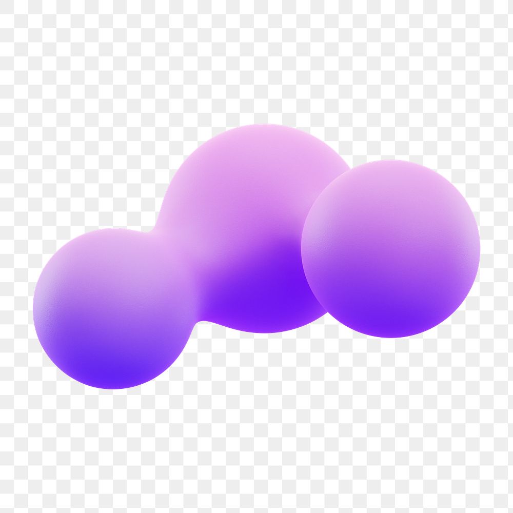 Liquid fluid png 3D purple abstract shape, transparent background
