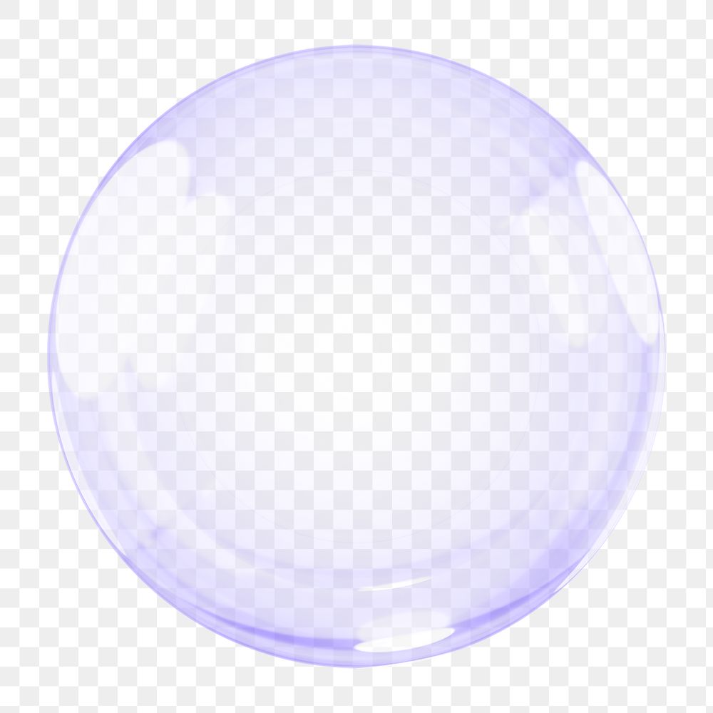 Purple bubble png round shape, transparent background